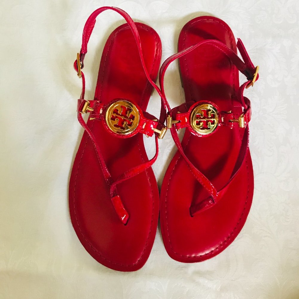 Tory Burch Red Thong Sandals 7 1/2